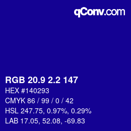 カラーコード: RGB 20.9 2.2 147 | qconv.com
