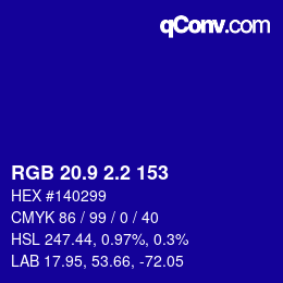 カラーコード: RGB 20.9 2.2 153 | qconv.com