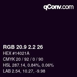 Farbcode: RGB 20.9 2.2 26 | qconv.com