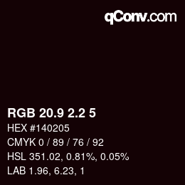 Color code: RGB 20.9 2.2 5 | qconv.com