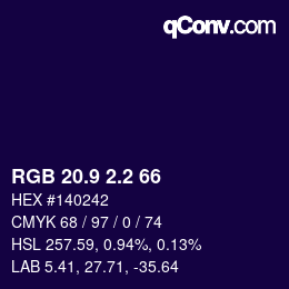 Farbcode: RGB 20.9 2.2 66 | qconv.com