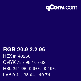 カラーコード: RGB 20.9 2.2 96 | qconv.com
