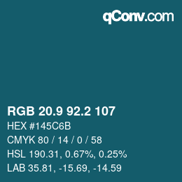 Color code: RGB 20.9 92.2 107 | qconv.com