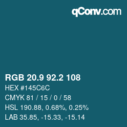 Color code: RGB 20.9 92.2 108 | qconv.com