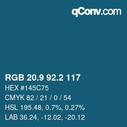 Color code: RGB 20.9 92.2 117 | qconv.com
