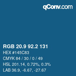 Color code: RGB 20.9 92.2 131 | qconv.com