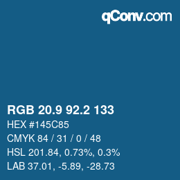 Color code: RGB 20.9 92.2 133 | qconv.com