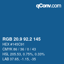 Color code: RGB 20.9 92.2 145 | qconv.com