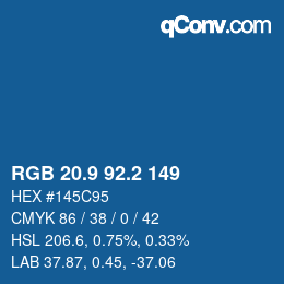 Color code: RGB 20.9 92.2 149 | qconv.com