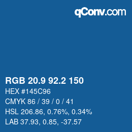 Color code: RGB 20.9 92.2 150 | qconv.com