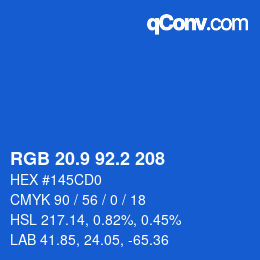 Color code: RGB 20.9 92.2 208 | qconv.com