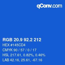 Color code: RGB 20.9 92.2 212 | qconv.com