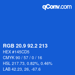 Color code: RGB 20.9 92.2 213 | qconv.com