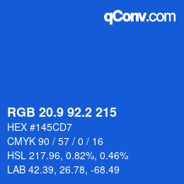 Farbcode: RGB 20.9 92.2 215 | qconv.com