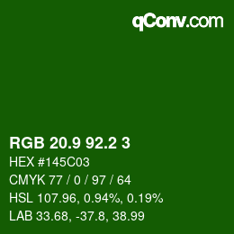 カラーコード: RGB 20.9 92.2 3 | qconv.com