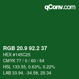 カラーコード: RGB 20.9 92.2 37 | qconv.com