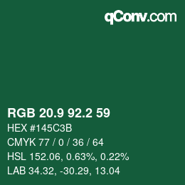 Color code: RGB 20.9 92.2 59 | qconv.com