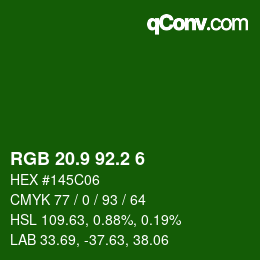 カラーコード: RGB 20.9 92.2 6 | qconv.com