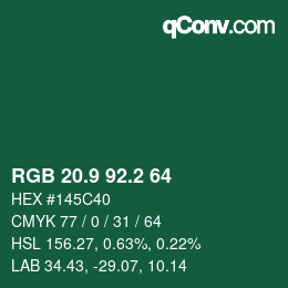 カラーコード: RGB 20.9 92.2 64 | qconv.com