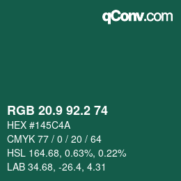 Color code: RGB 20.9 92.2 74 | qconv.com