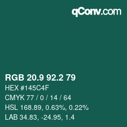 Color code: RGB 20.9 92.2 79 | qconv.com