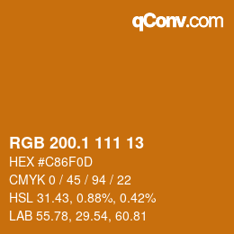 カラーコード: RGB 200.1 111 13 | qconv.com