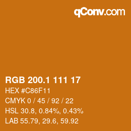 カラーコード: RGB 200.1 111 17 | qconv.com
