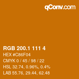 カラーコード: RGB 200.1 111 4 | qconv.com