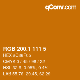 カラーコード: RGB 200.1 111 5 | qconv.com