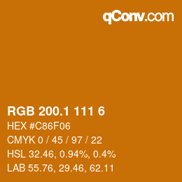 カラーコード: RGB 200.1 111 6 | qconv.com