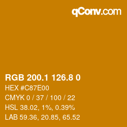 カラーコード: RGB 200.1 126.8 0 | qconv.com