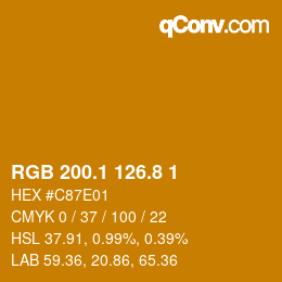 カラーコード: RGB 200.1 126.8 1 | qconv.com