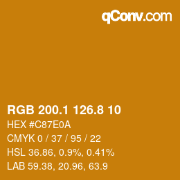 Código de color: RGB 200.1 126.8 10 | qconv.com