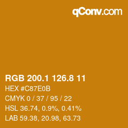 カラーコード: RGB 200.1 126.8 11 | qconv.com