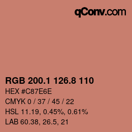 Farbcode: RGB 200.1 126.8 110 | qconv.com