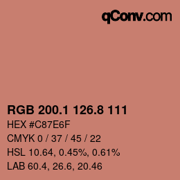 カラーコード: RGB 200.1 126.8 111 | qconv.com