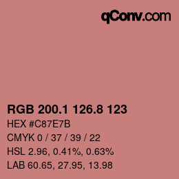 Color code: RGB 200.1 126.8 123 | qconv.com