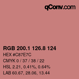 Color code: RGB 200.1 126.8 124 | qconv.com