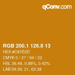Color code: RGB 200.1 126.8 13 | qconv.com