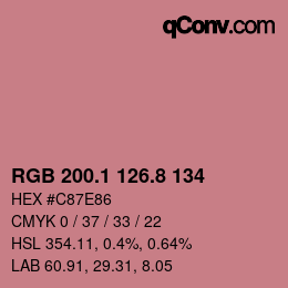 カラーコード: RGB 200.1 126.8 134 | qconv.com