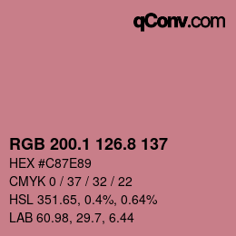 カラーコード: RGB 200.1 126.8 137 | qconv.com