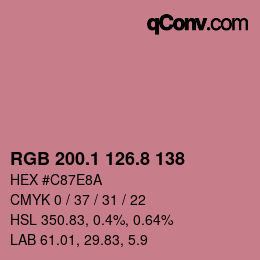 Color code: RGB 200.1 126.8 138 | qconv.com
