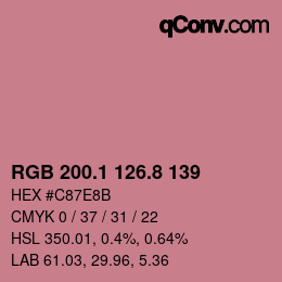 Código de color: RGB 200.1 126.8 139 | qconv.com