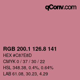 カラーコード: RGB 200.1 126.8 141 | qconv.com