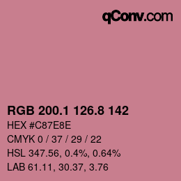 カラーコード: RGB 200.1 126.8 142 | qconv.com