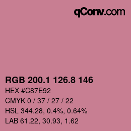 カラーコード: RGB 200.1 126.8 146 | qconv.com