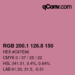 カラーコード: RGB 200.1 126.8 150 | qconv.com