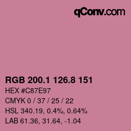 カラーコード: RGB 200.1 126.8 151 | qconv.com