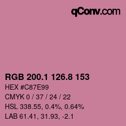 Color code: RGB 200.1 126.8 153 | qconv.com