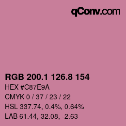 カラーコード: RGB 200.1 126.8 154 | qconv.com